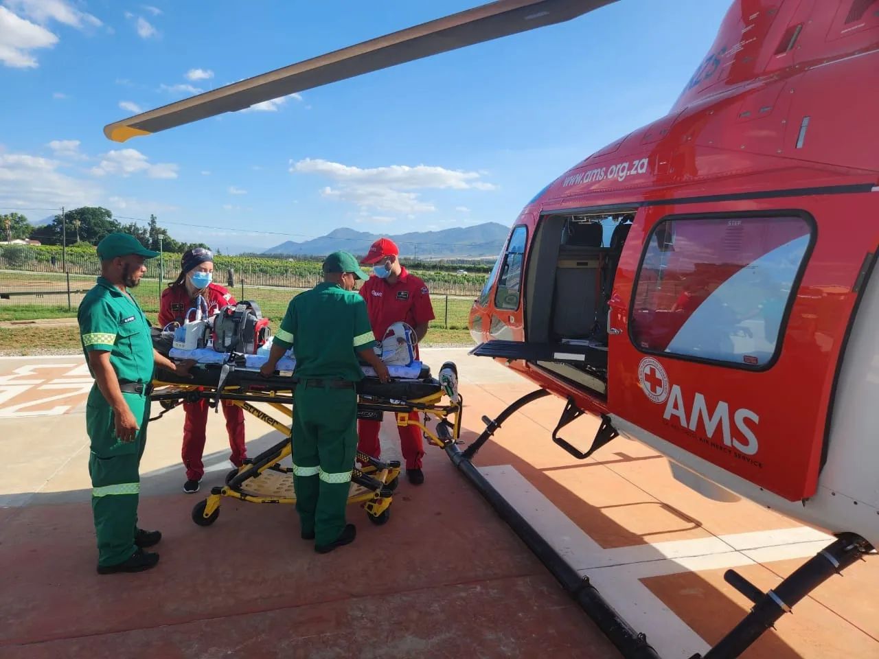Patient airlifted from Citrusdal to Paarl Provincial Hospital